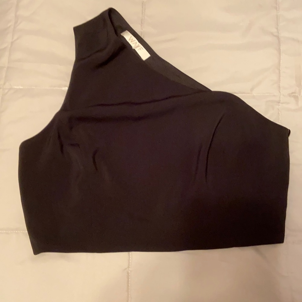 Wayf One Shoulder Zip Up Top